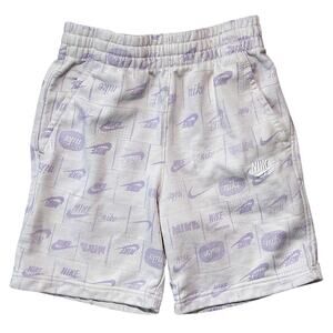 Nike Sportswear Club French Terry Purple Printed Shorts Boy's Medium